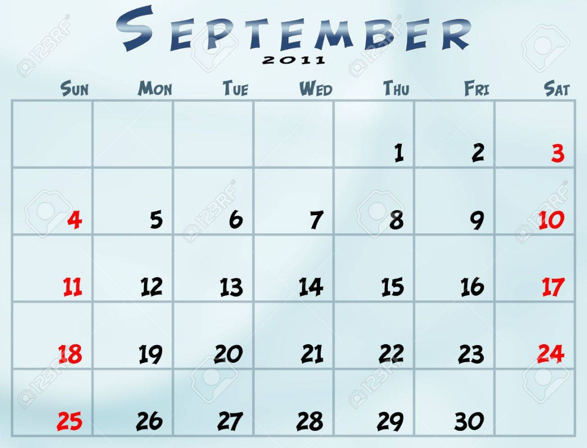 Calendar 2011 Month Of September