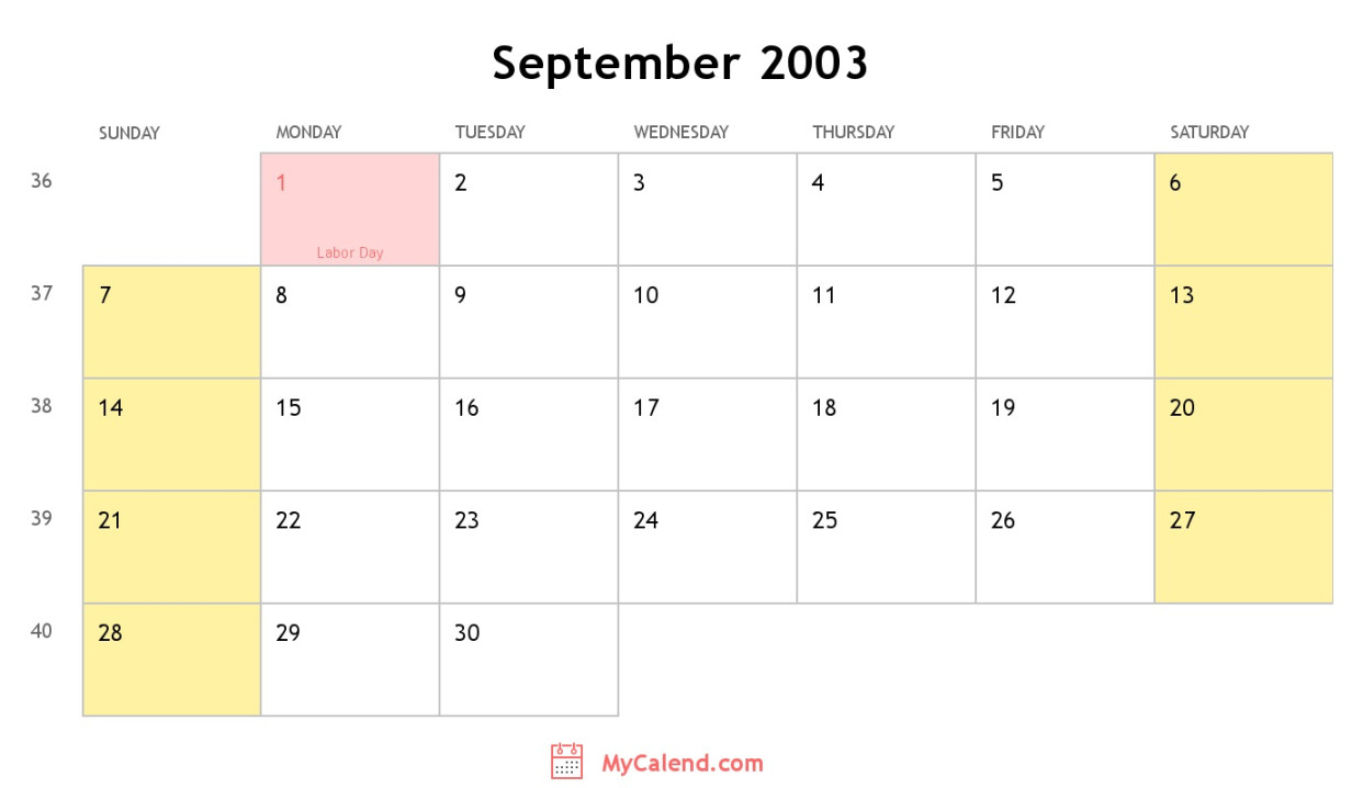 September  calendar with holidays - monthly printable calendar