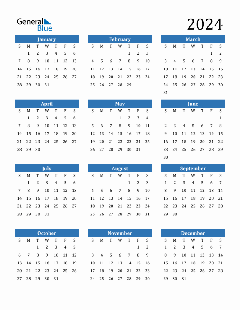 Yearly Calendar