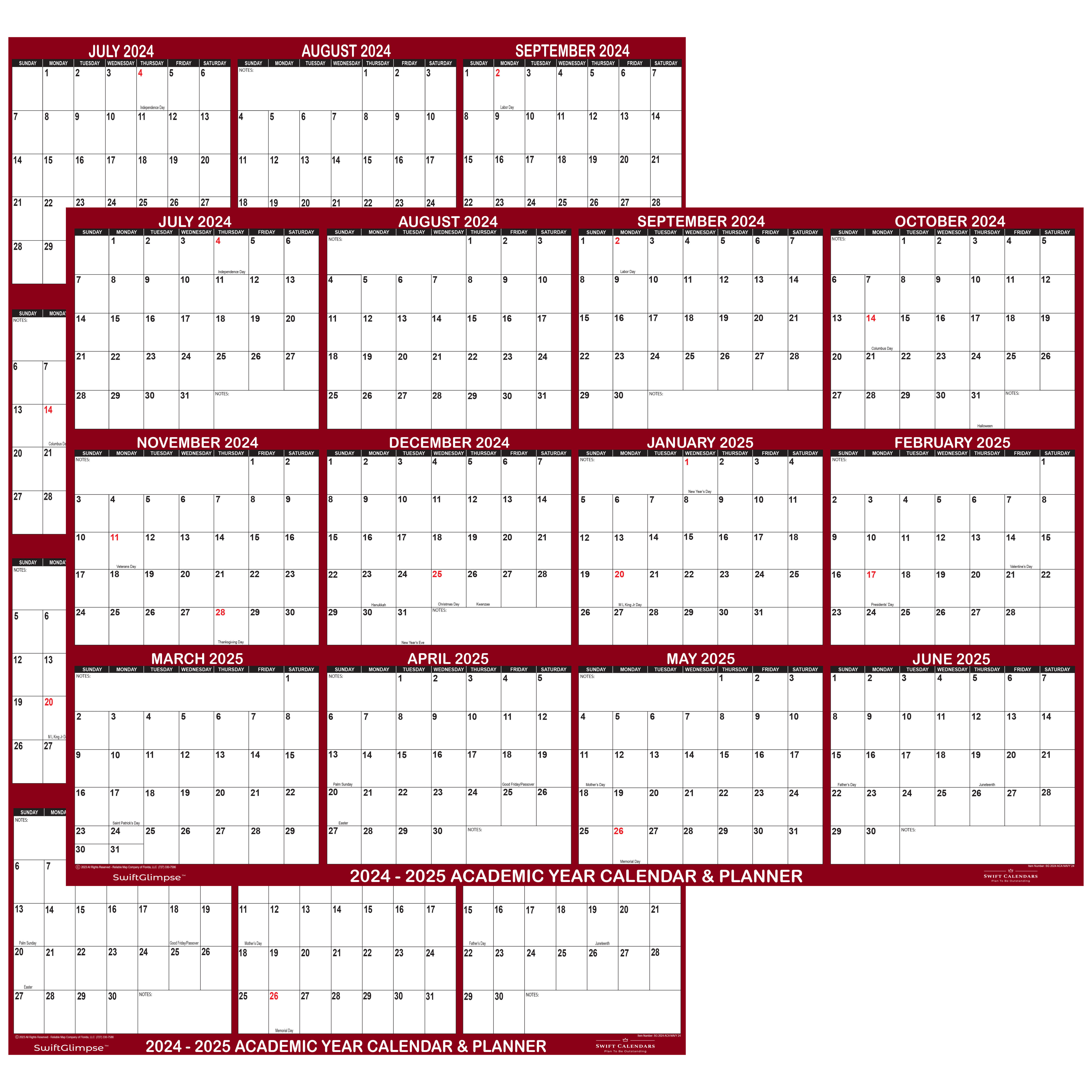 -  Academic Calendar " x " Maroon  Swift Calendars