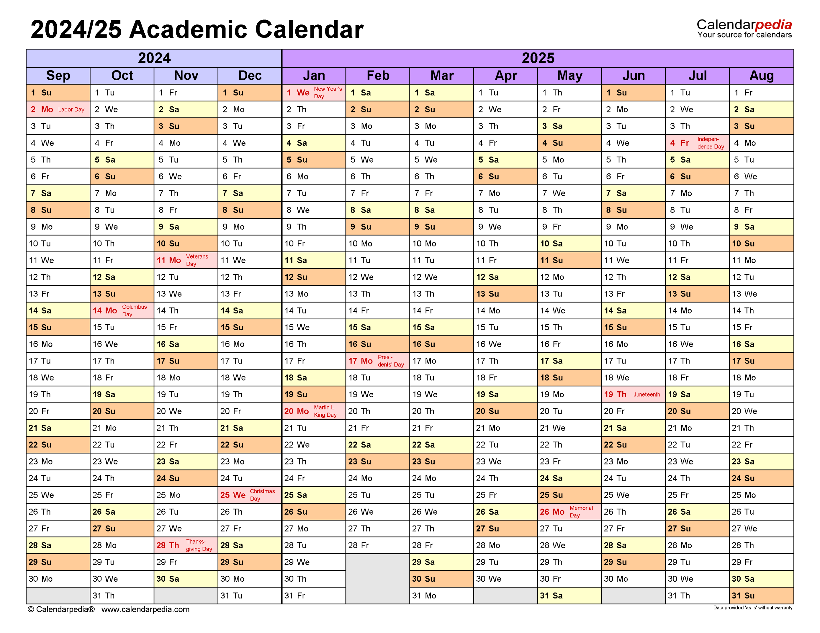 Academic Calendars / - Free Printable Word templates