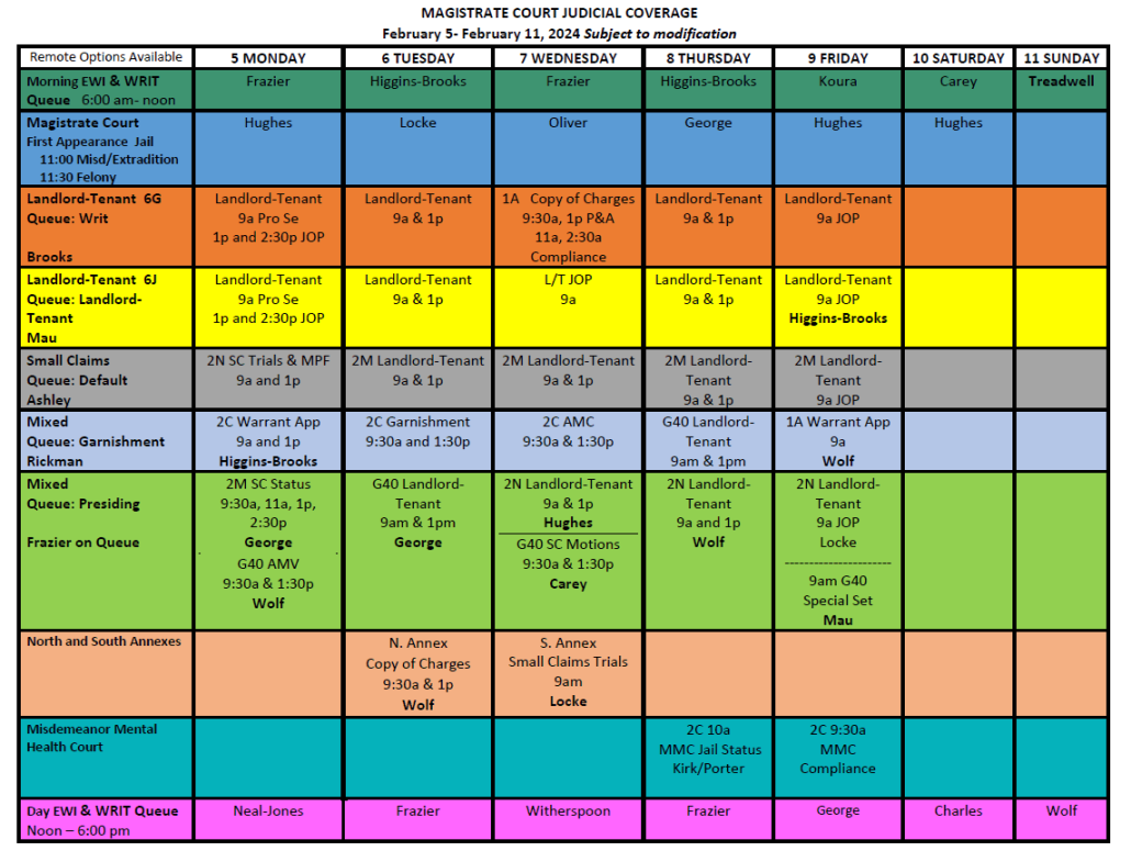 Calendar Assignment by Judge  Fulton County Magistrate Court, GA