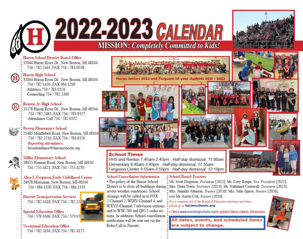 Calendar - Huron School District