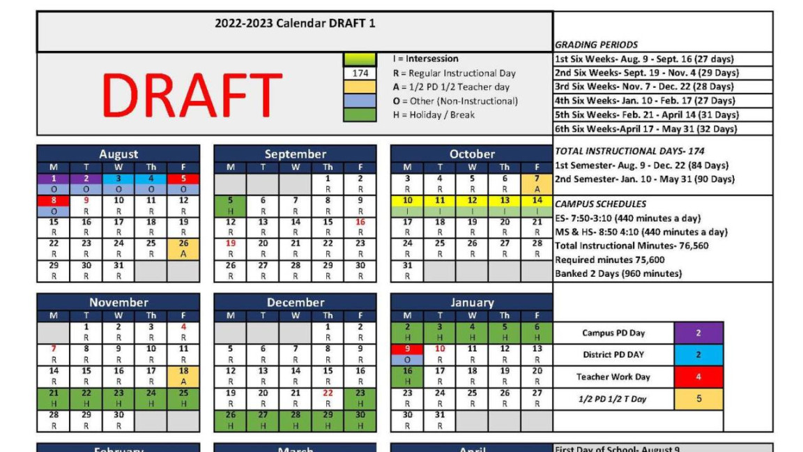 - CCISD academic calendar is set to go