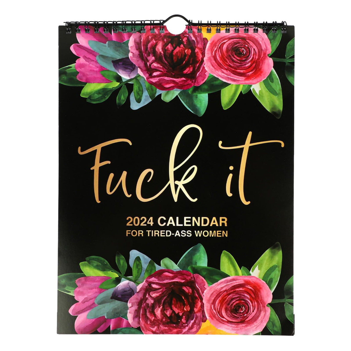 Fuck It Wall Calendar , Funny Novelty Monthly Planner Calendar with  Hanging Hook for Tired-Ass Women, Twin Wire Spiral Binding Thick Pape  Sweary