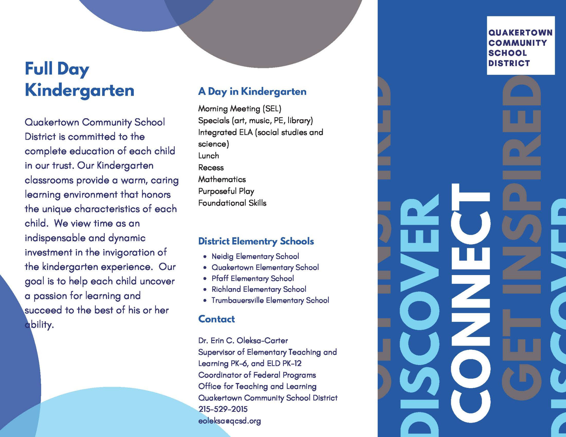 Full Day Kindergarten - Quakertown Community School District