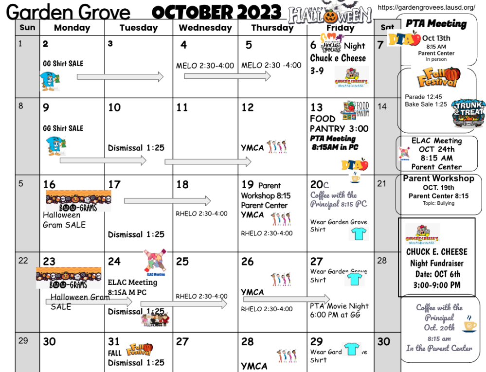 Garden Grove Month-at-a-Glance – Calendar & Events – Garden Grove