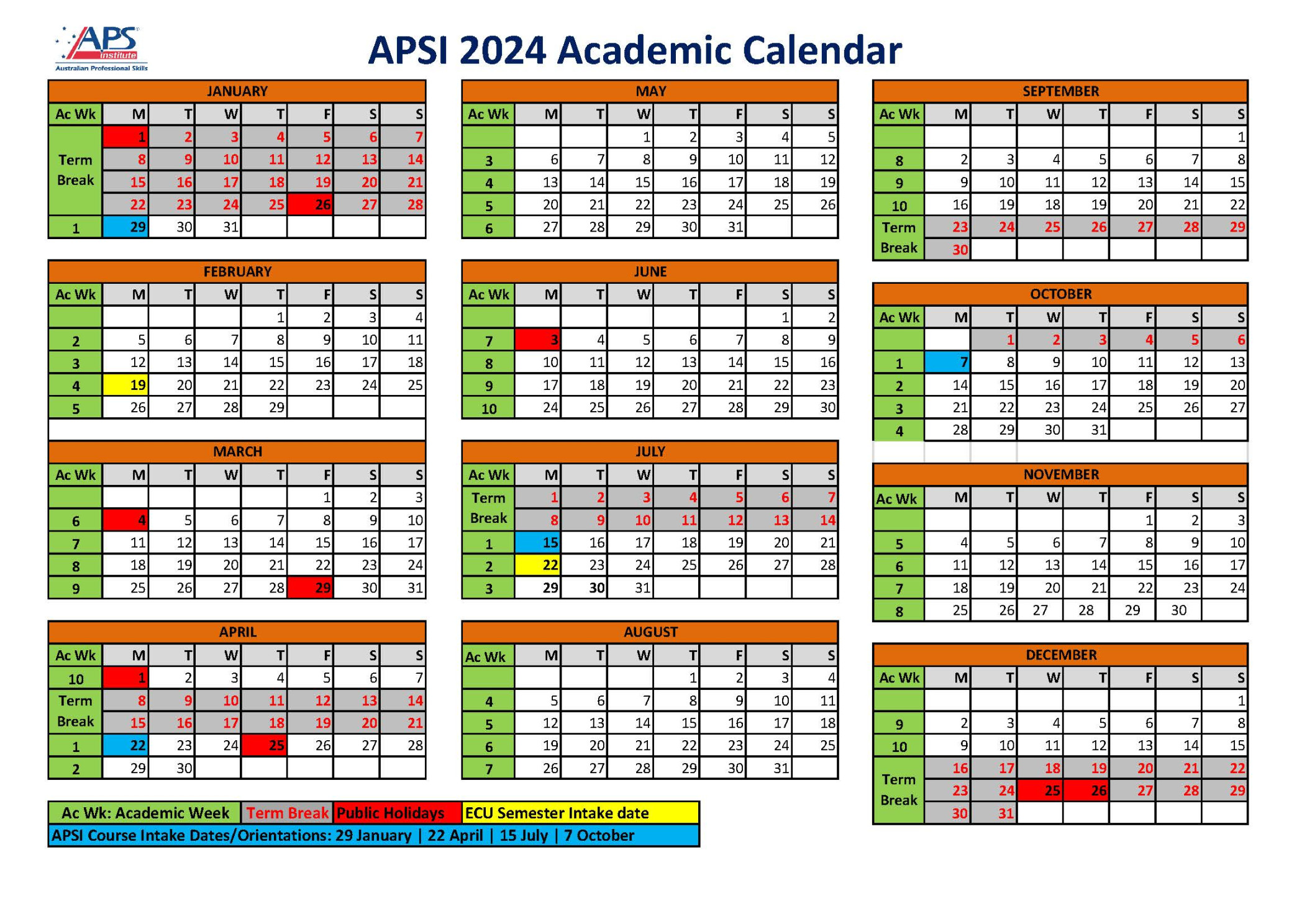 Academic Calendar - APSI