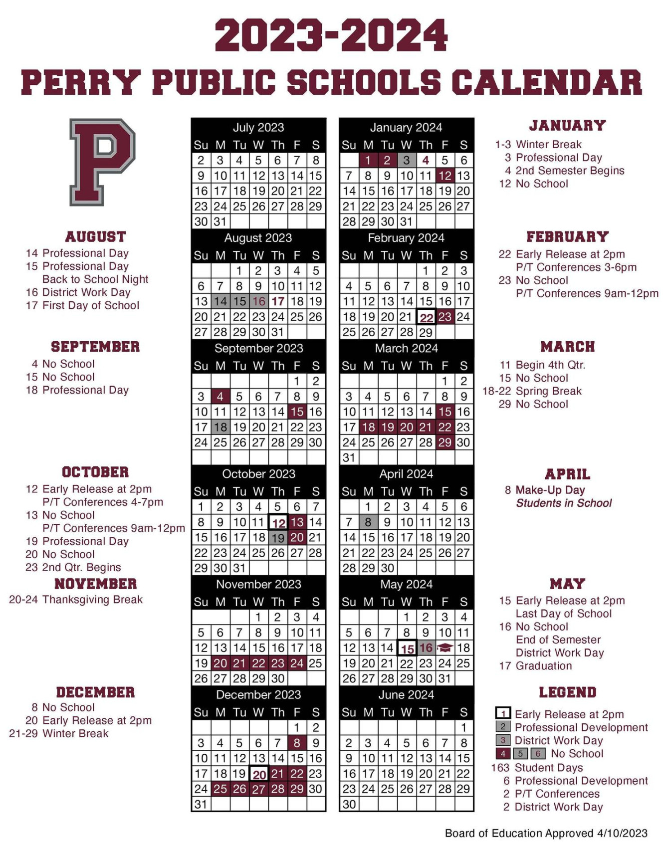 Calendar - District - Perry Public Schools