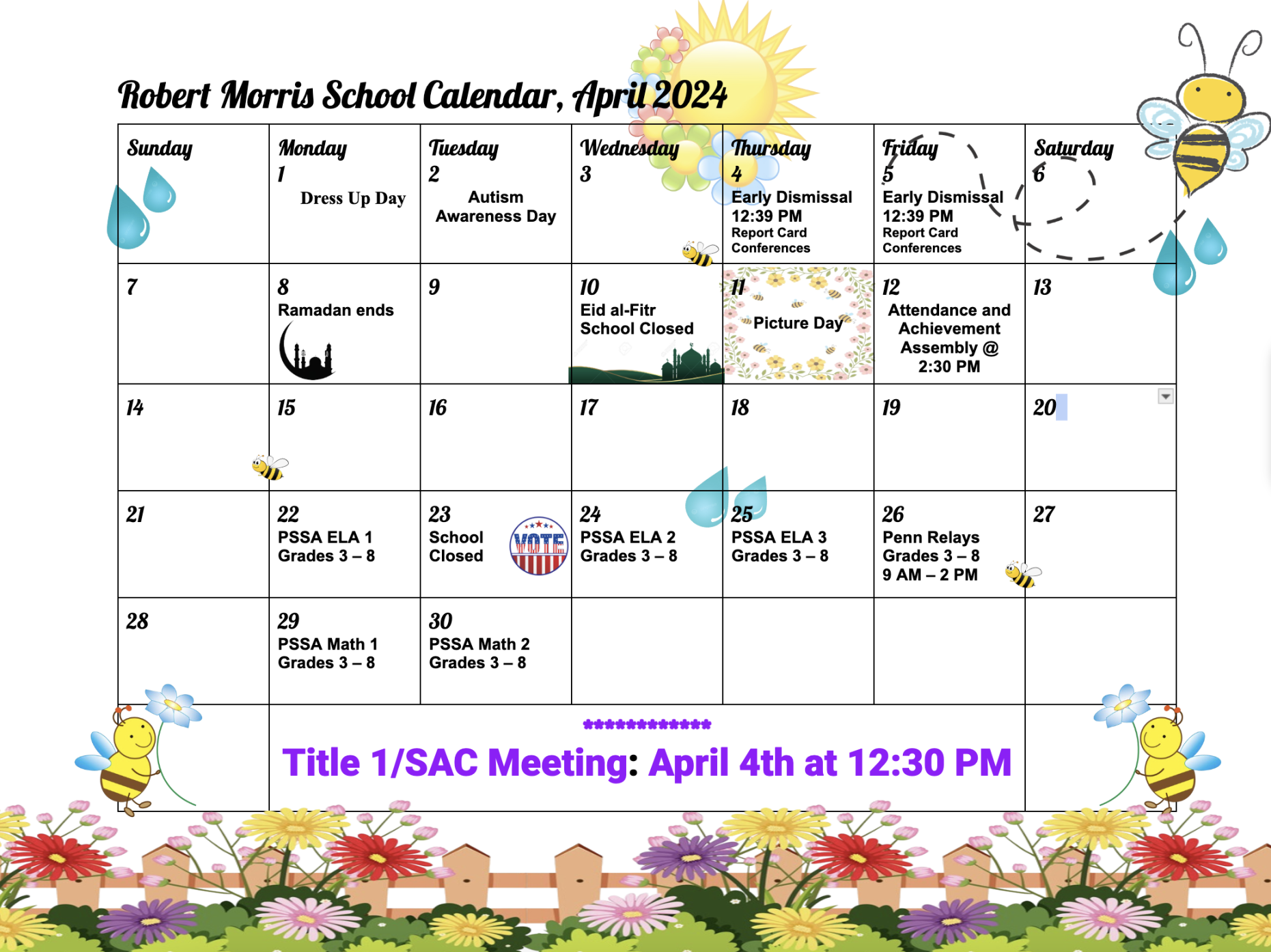 Calendar – Robert Morris School