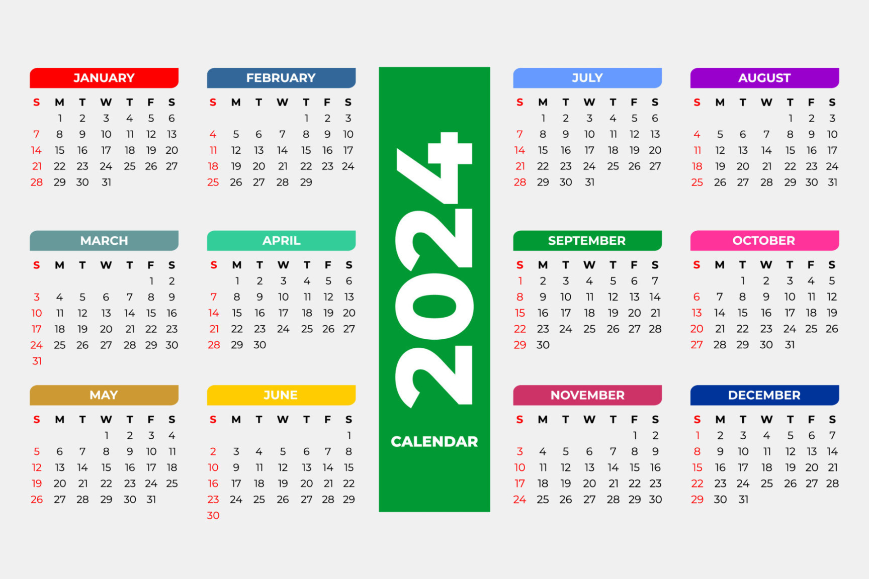 Calendar Template, editable vector  Vector Art at