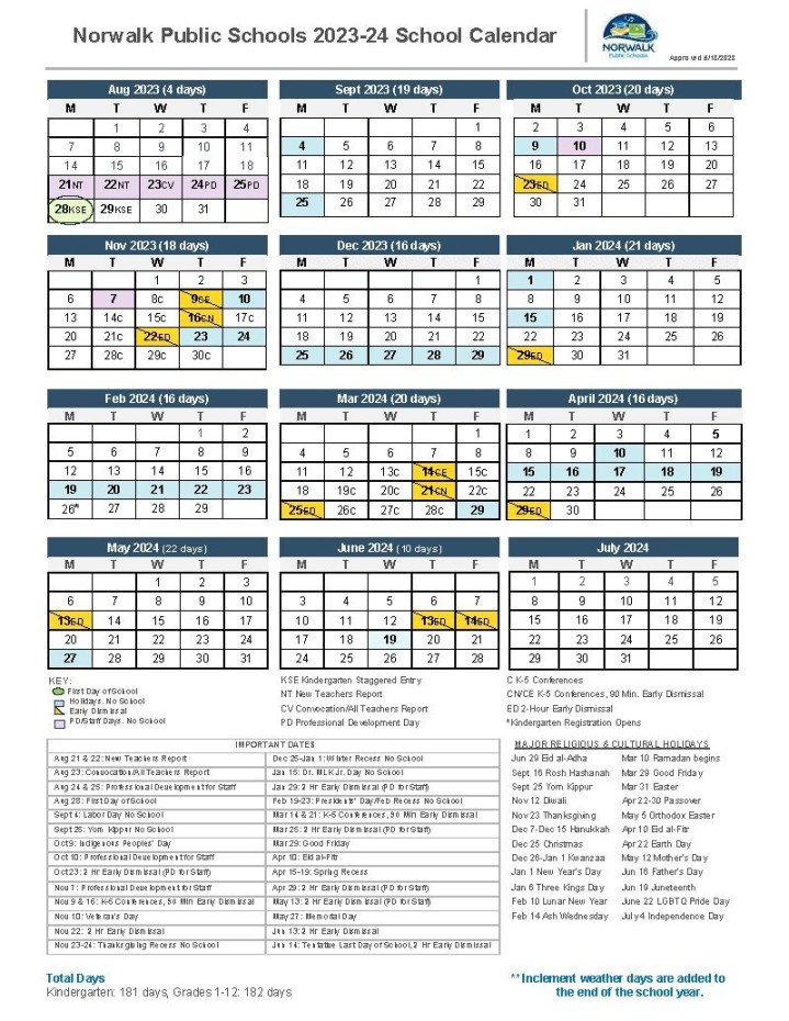 Calendars & School Information — The Carver