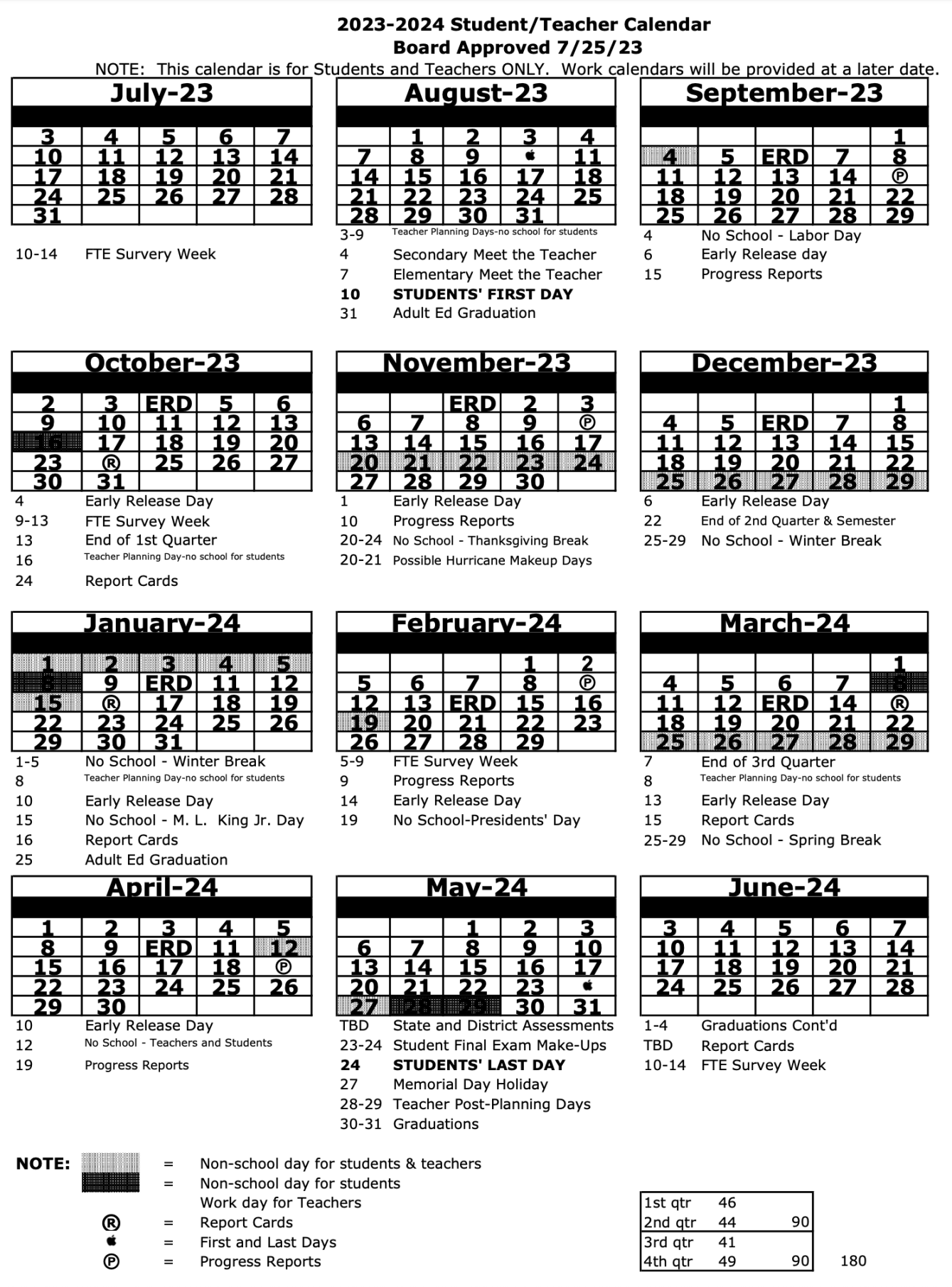 District Calendar  Connerton Elementary School