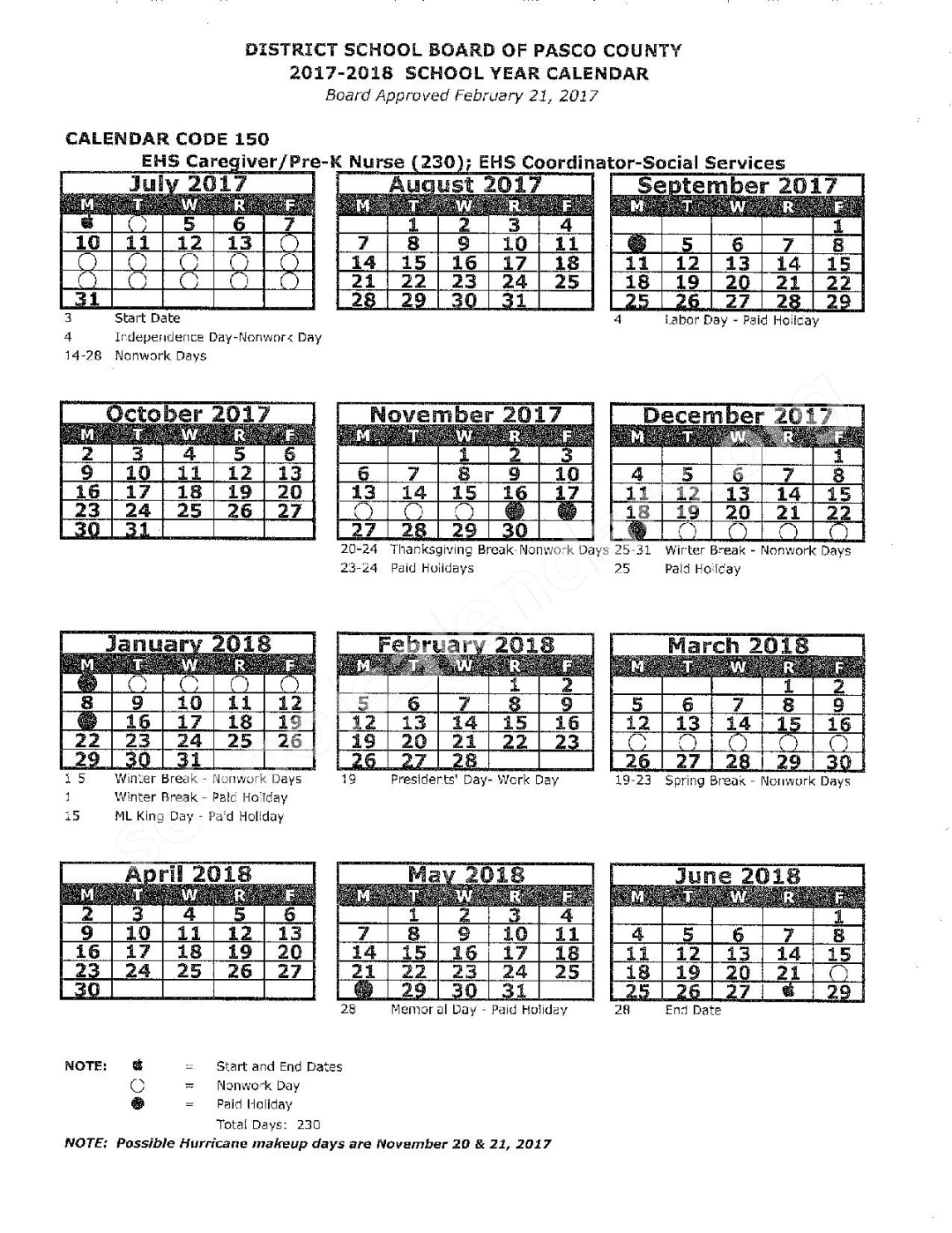 -  District Calendar  Pasco County School District