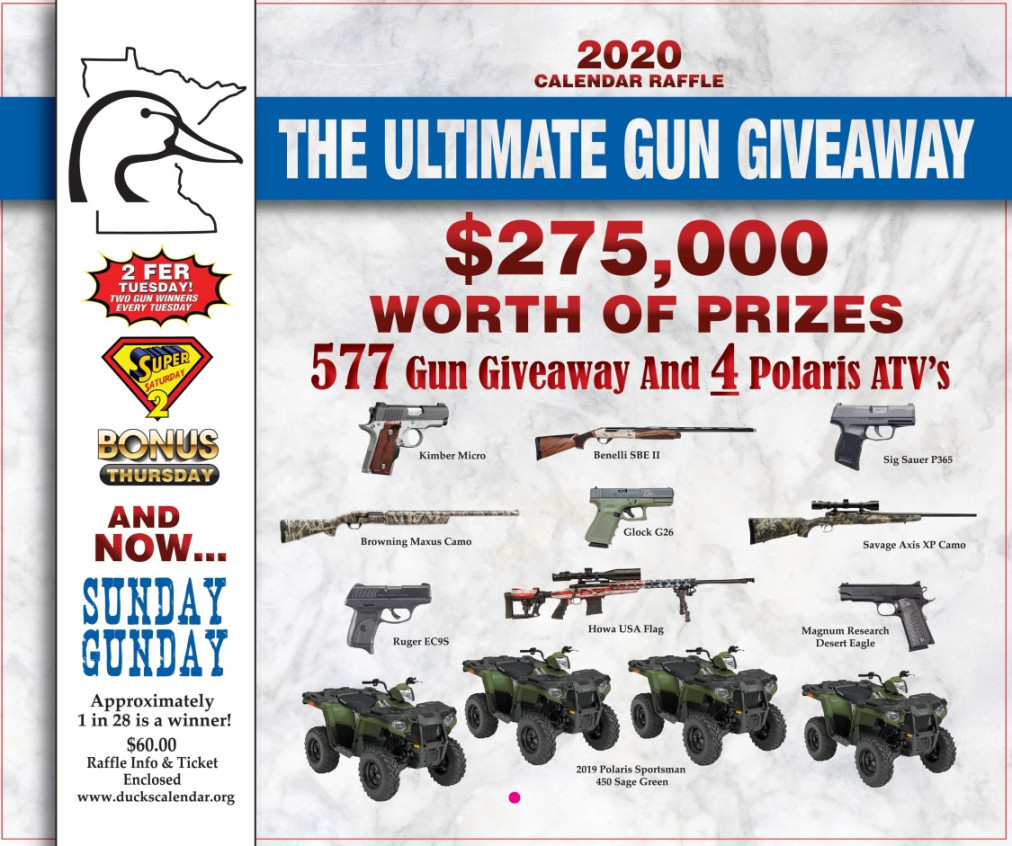 Ducks Unlimited Raffle Calendar  mnducalendar  Buy Now -