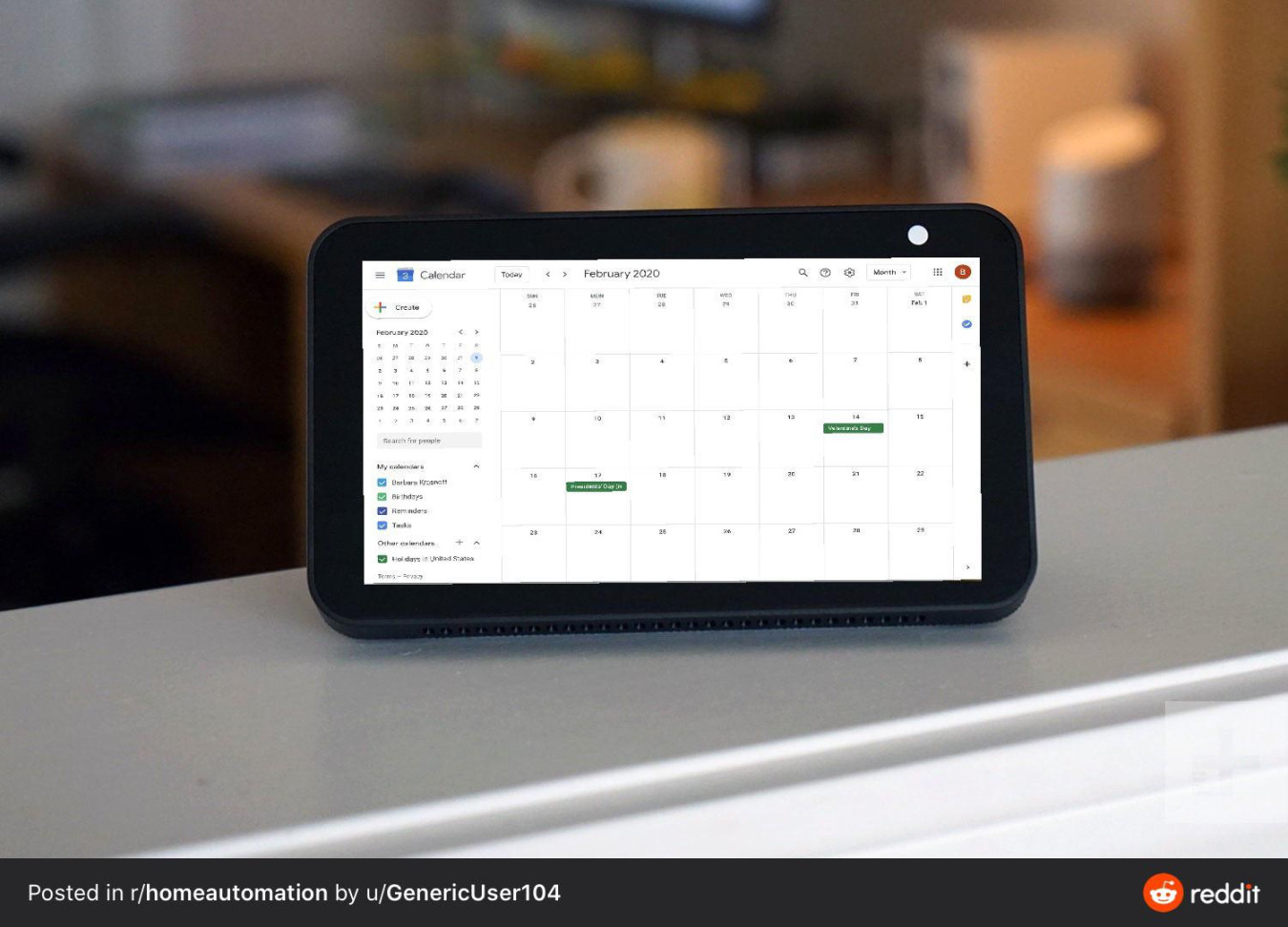 On my echo show is there anyway to permanently show my google