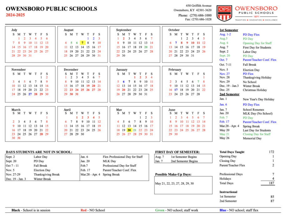 OPS approves - academic calendar - The Owensboro Times