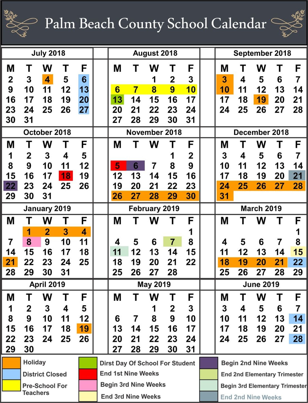 Palm Beach County Calendar