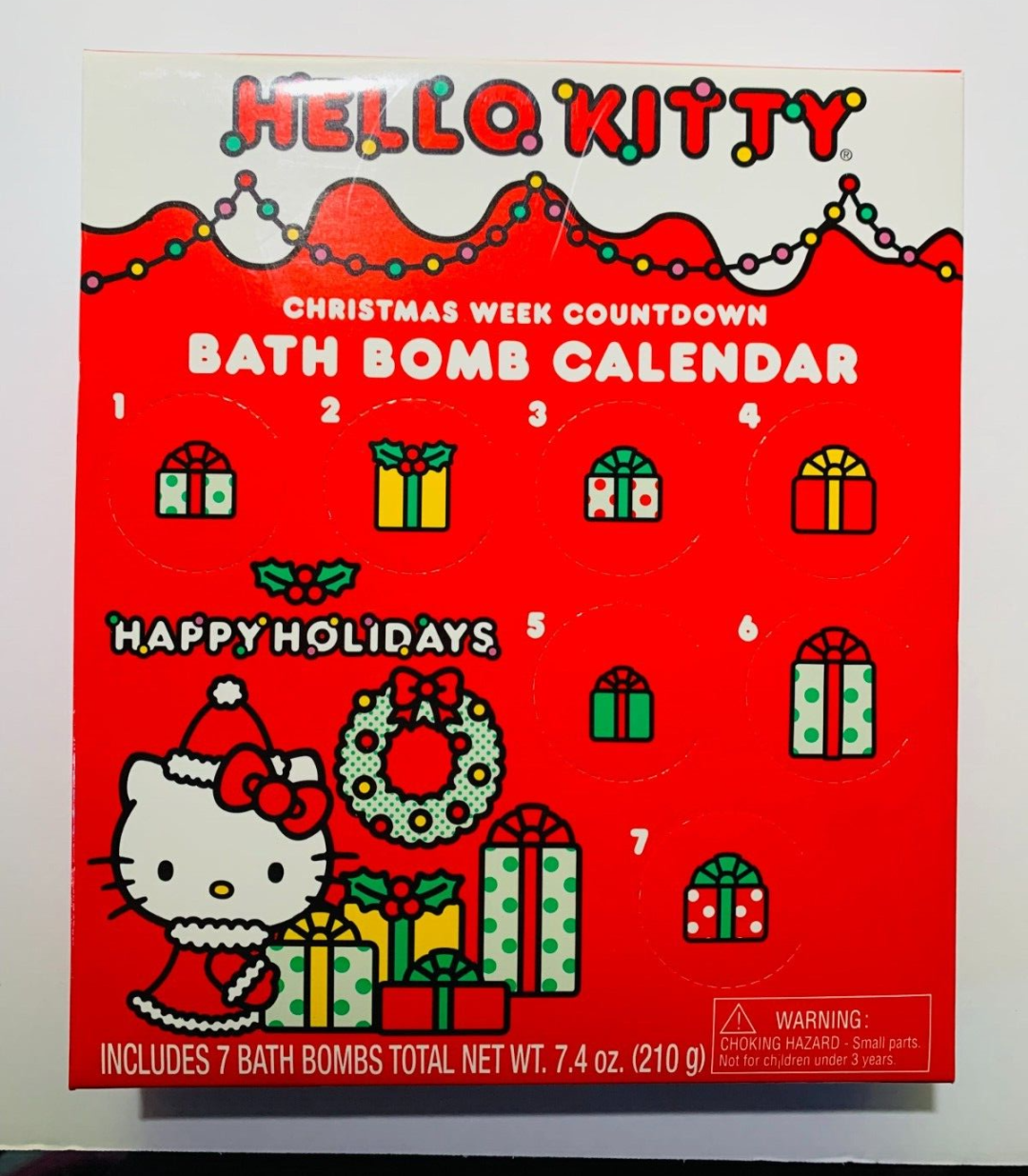 Sanrio HELLO KITTY CHRISTMAS WEEK COUNTDOWN BATH BOMB CALENDAR pcs - New