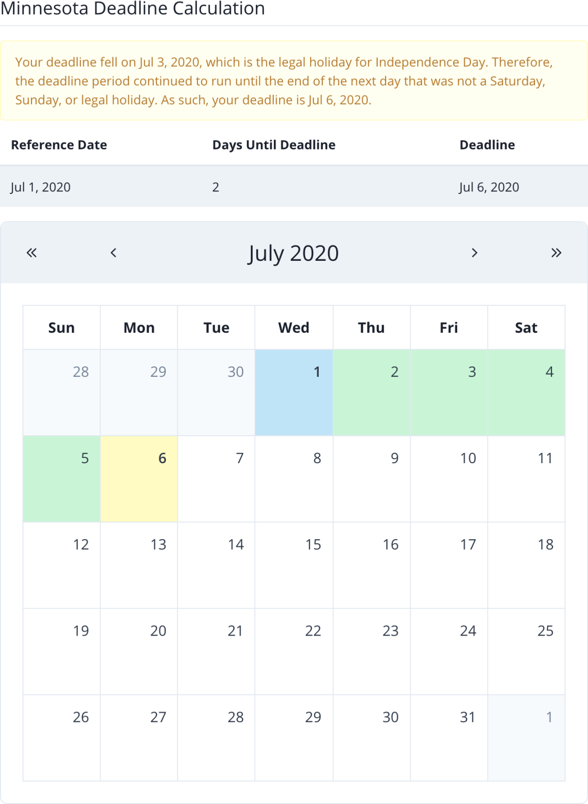Calculating Minnesota Deadlines  Legal Calculators