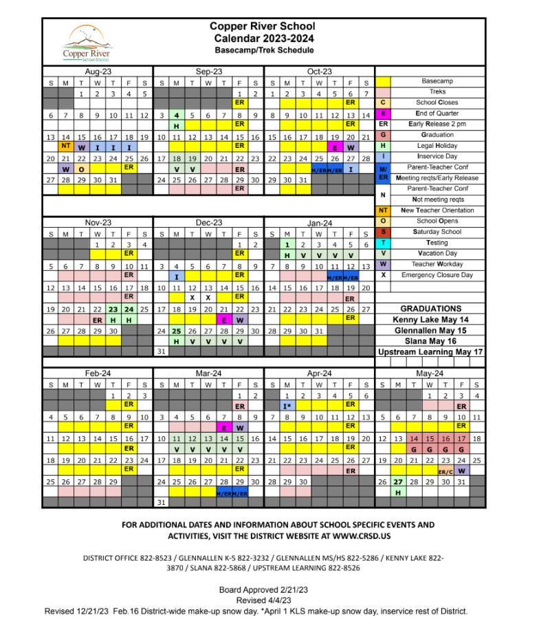 Calendar  Copper River School District