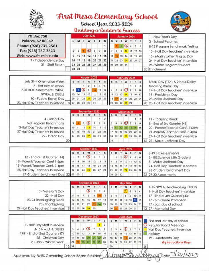 Calendar :: First Mesa Elementary School