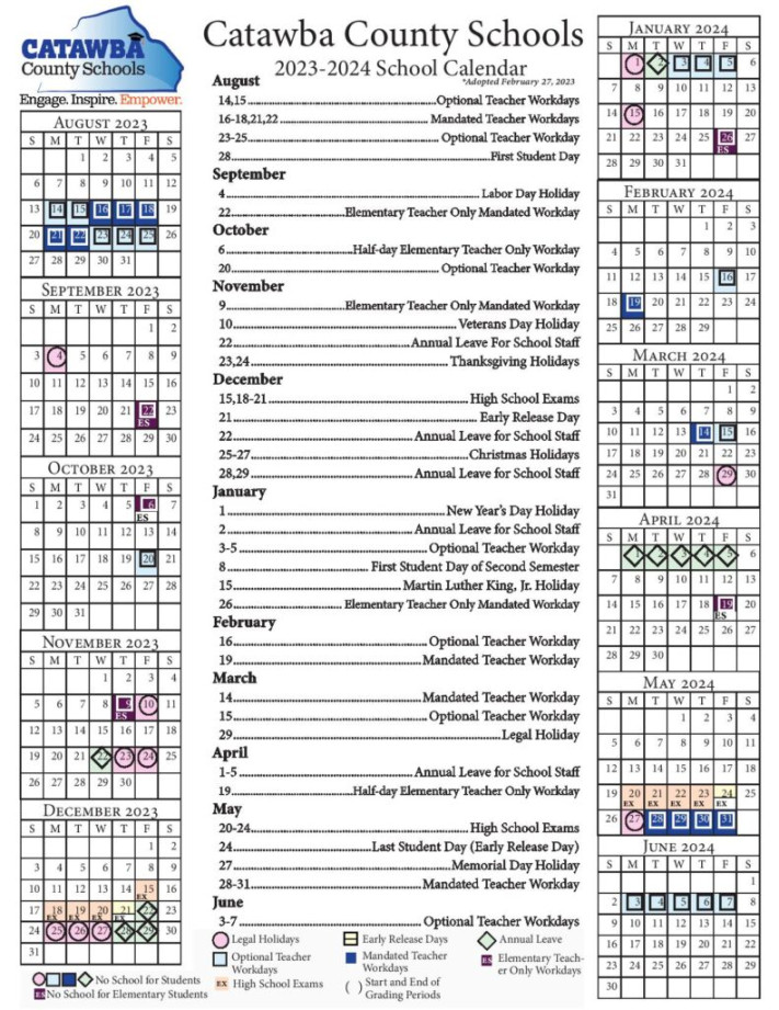Catawba Court Calendar