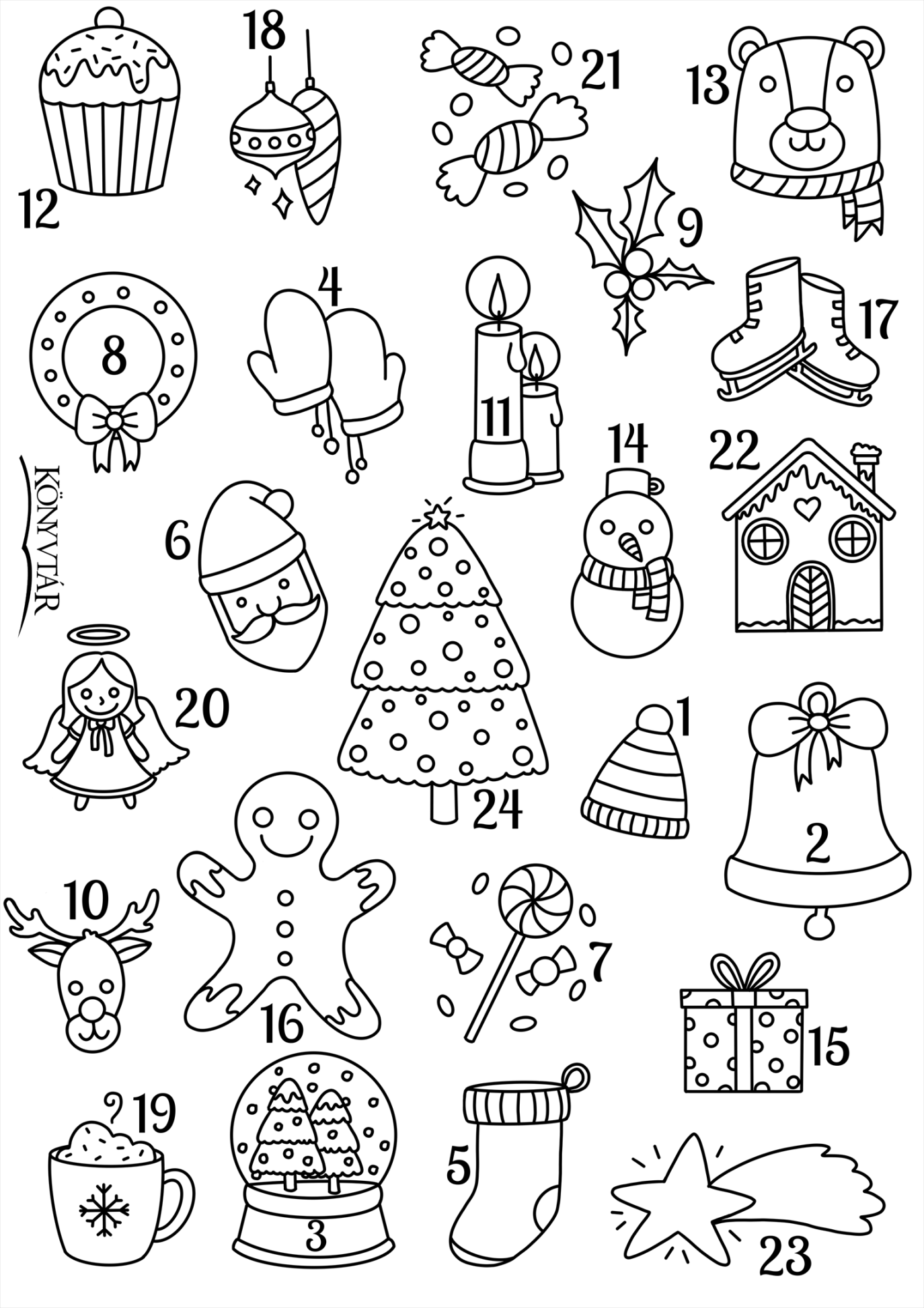 Christmas Advent Calendar Colouring Page by wildgica on DeviantArt