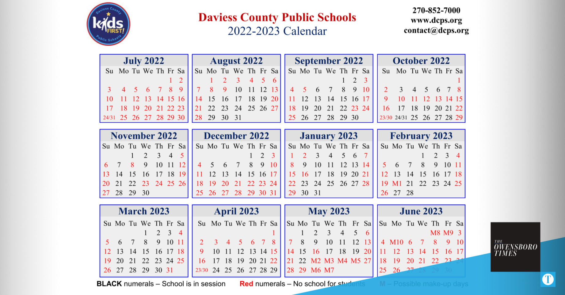 DCPS approves - academic calendar - The Owensboro Times