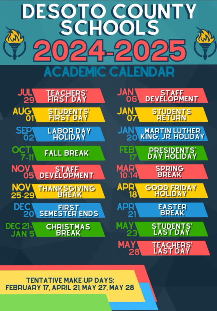 DCS News on X: "DeSoto County Schools - Academic Calendar