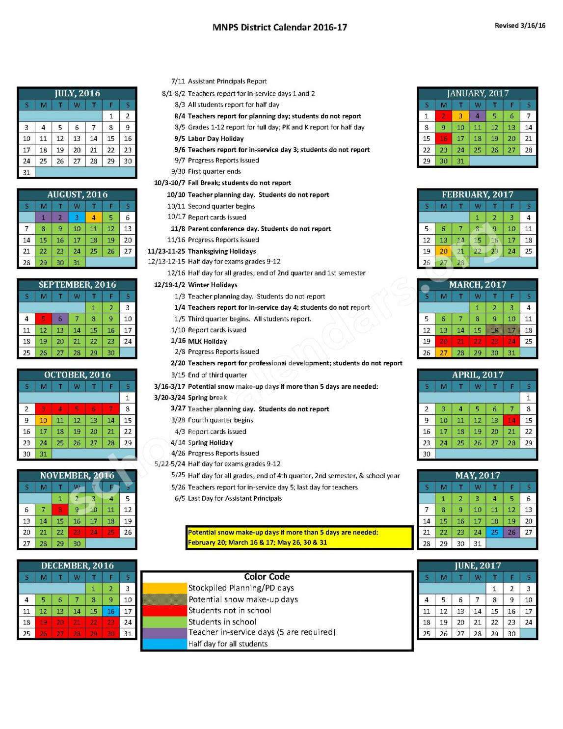 -  District Calendar  Davidson County Schools