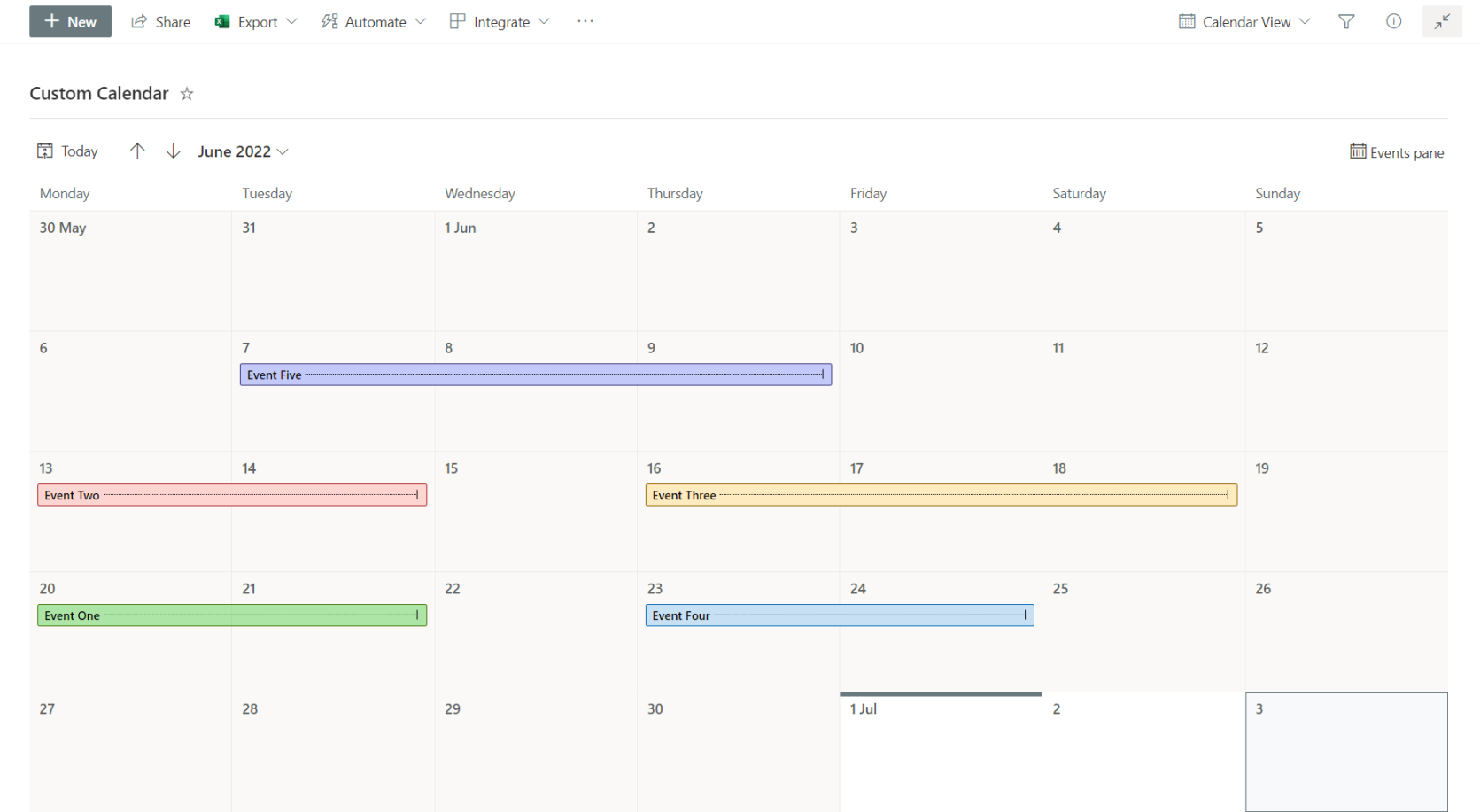 Format calendar view to customize SharePoint  Microsoft Learn