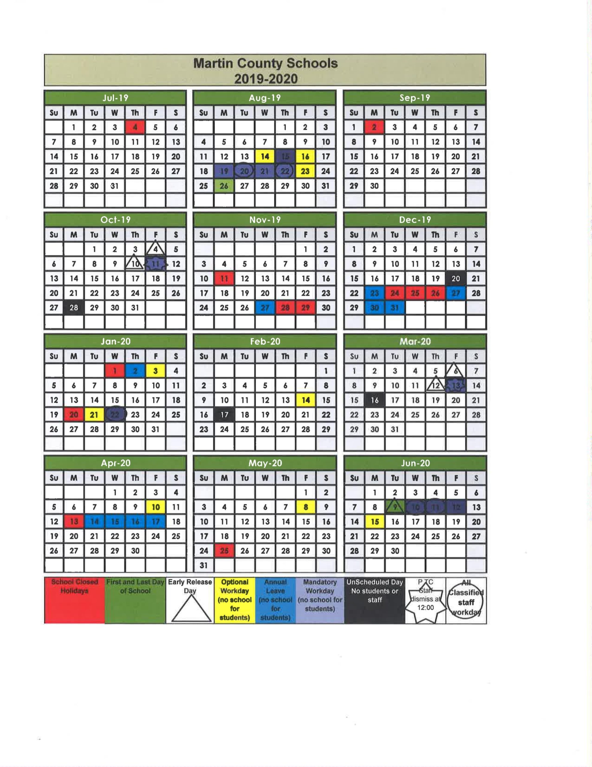 - Martin County School Calender  County schools, Martin