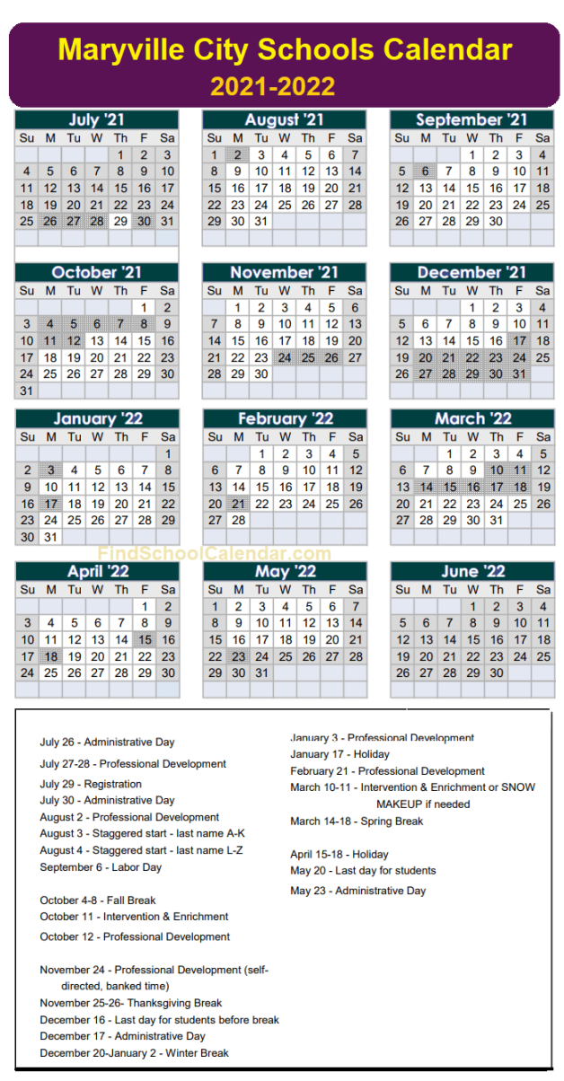 Maryville Calendar -