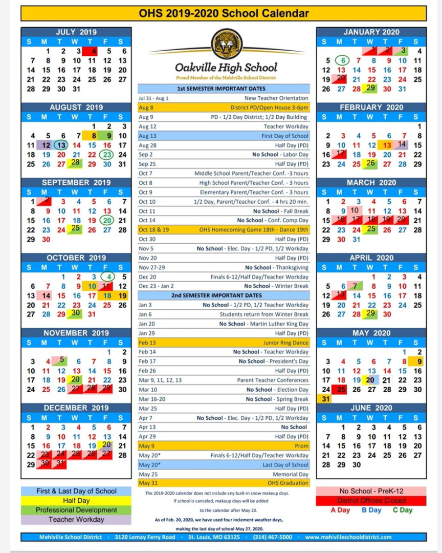 Oakville High School on X: "In case you need the A/B day schedule