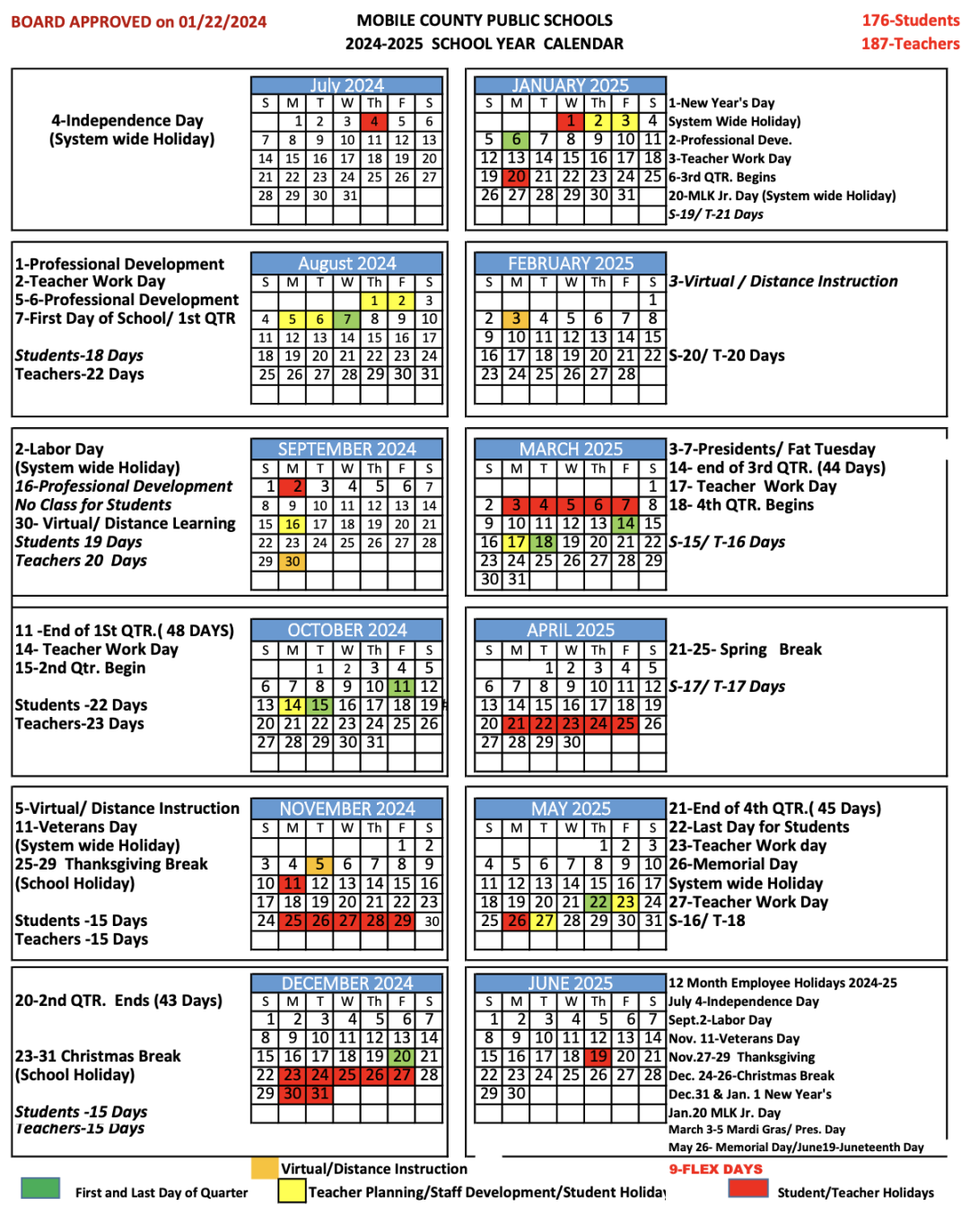 School Year Calendars - Mobile County Public Schools