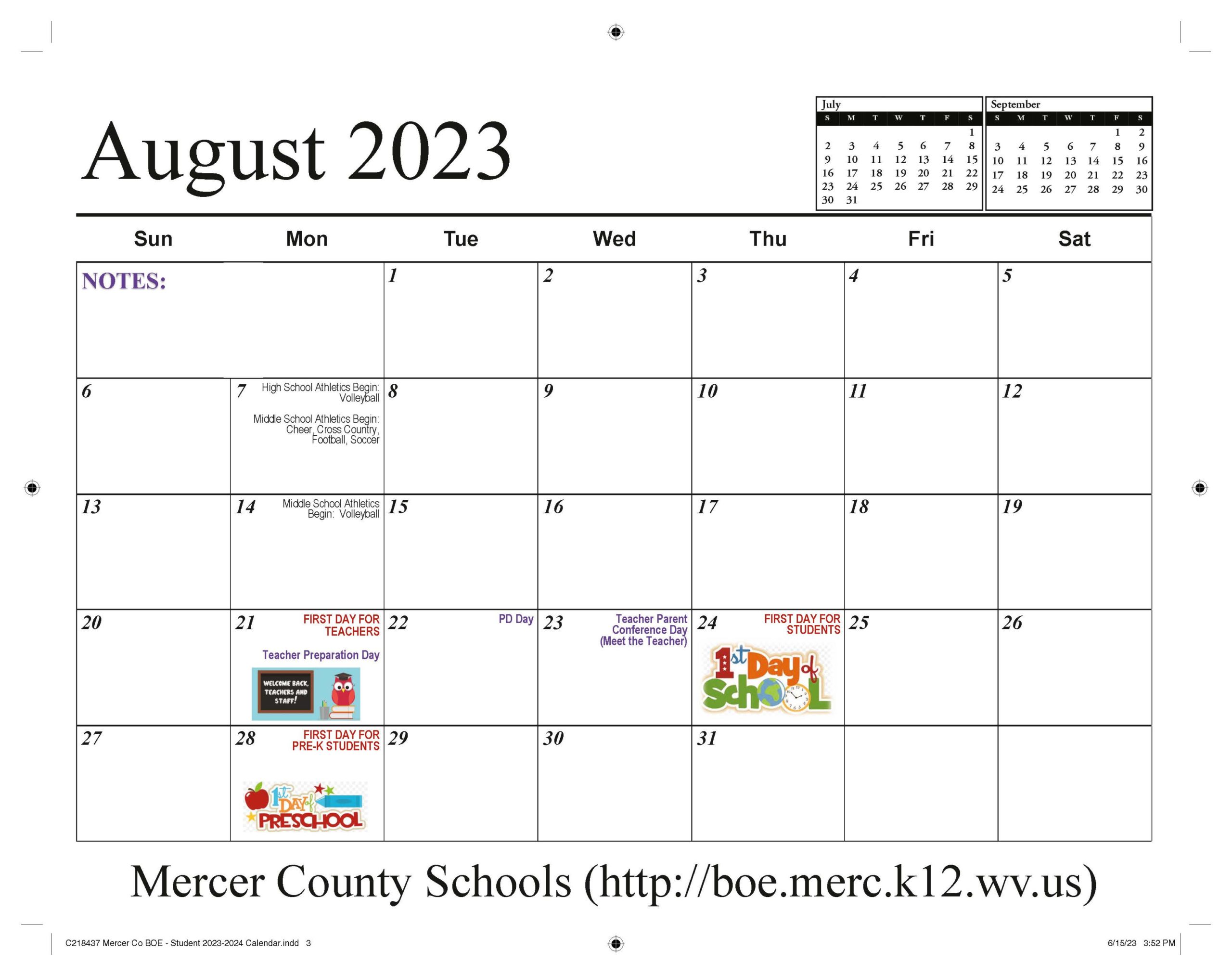 - Student Calendar  Mercer County Schools