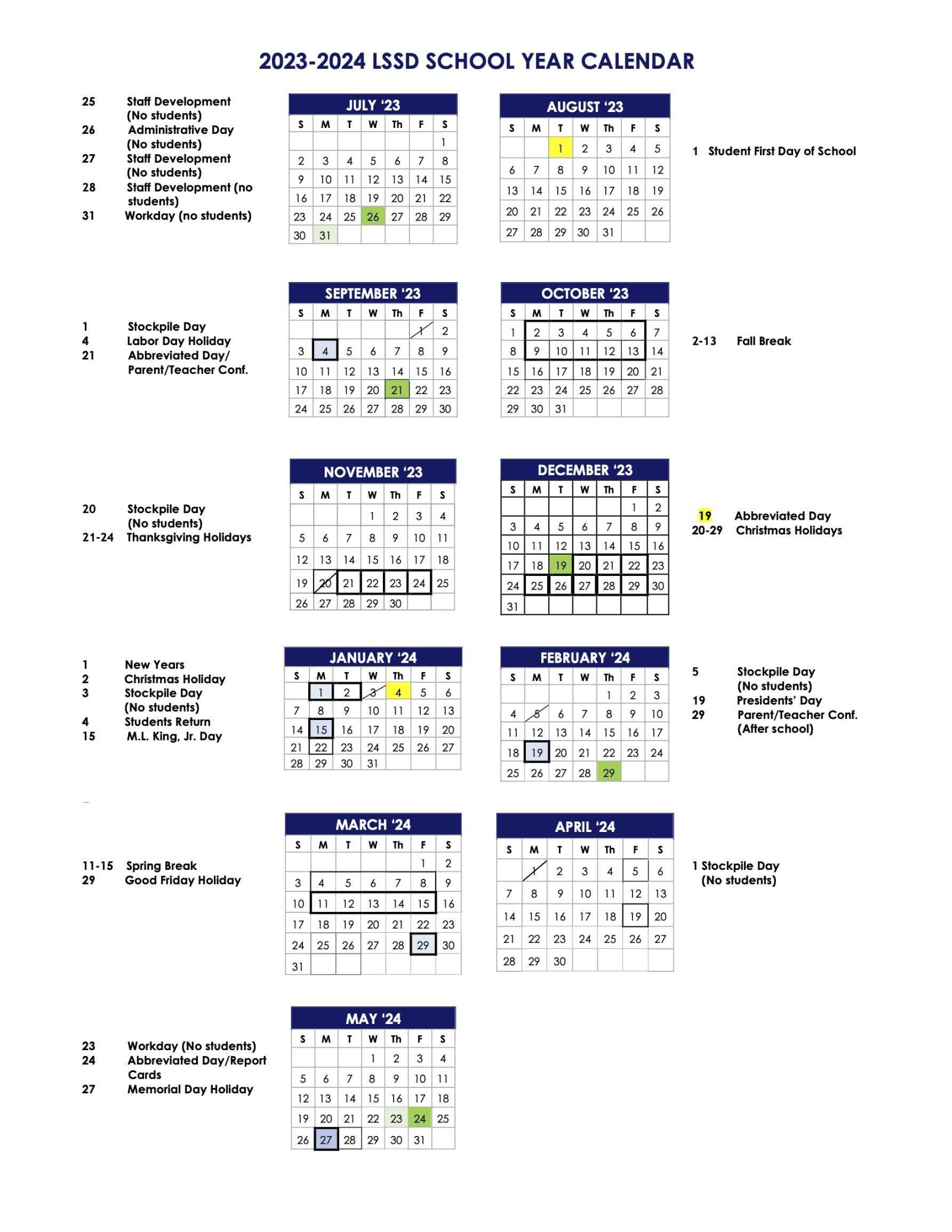 Calendar – Calendar – Lebanon Special School District