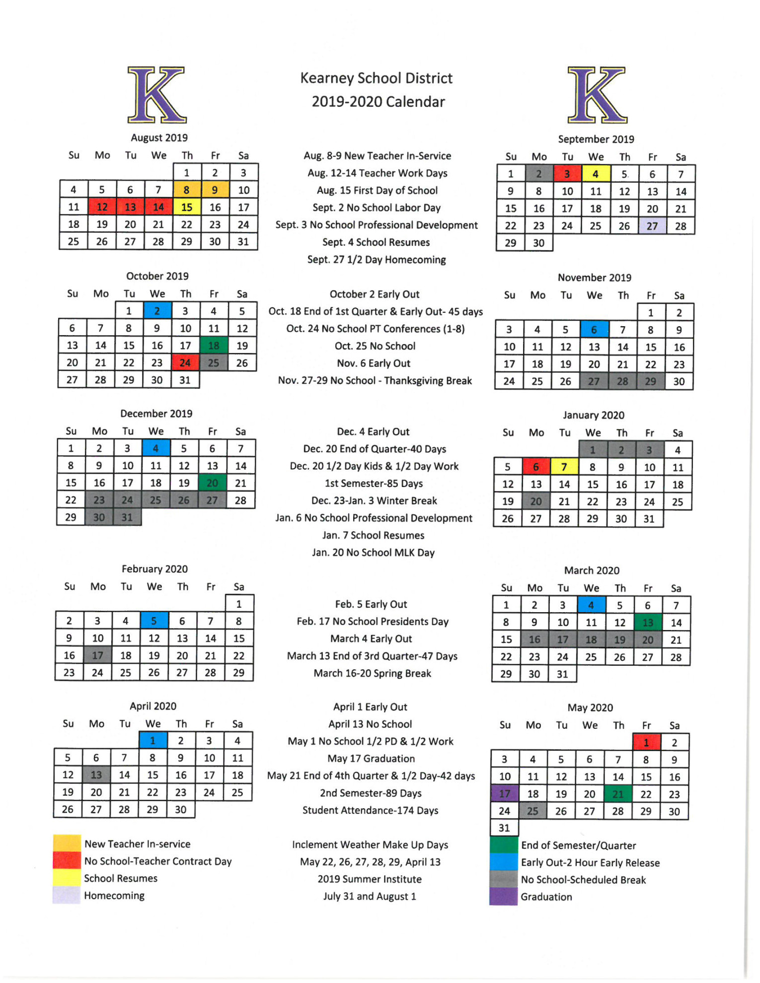calendar - Kearney School District