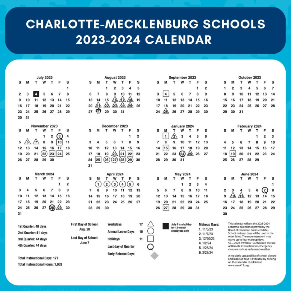 CMS Schools Calendar  Charlotte Mecklenburg