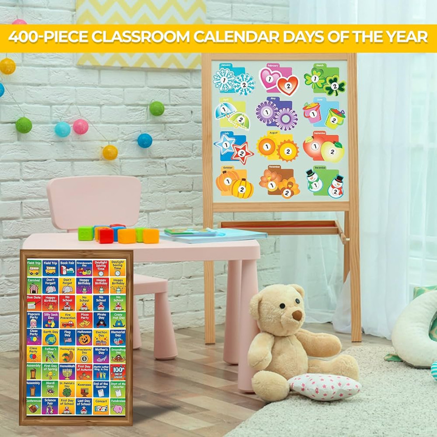 Fun Express Classroom Calendar Bulletin Board - Stay Organized All Year  with -Piece Classroom Calendar Days of The Year - Kickstart Learning,