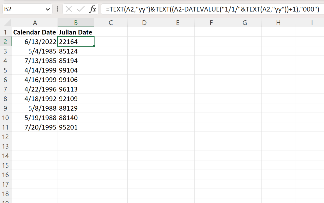 How Do I Convert Between Julian Date And Calendar Date In Excel?