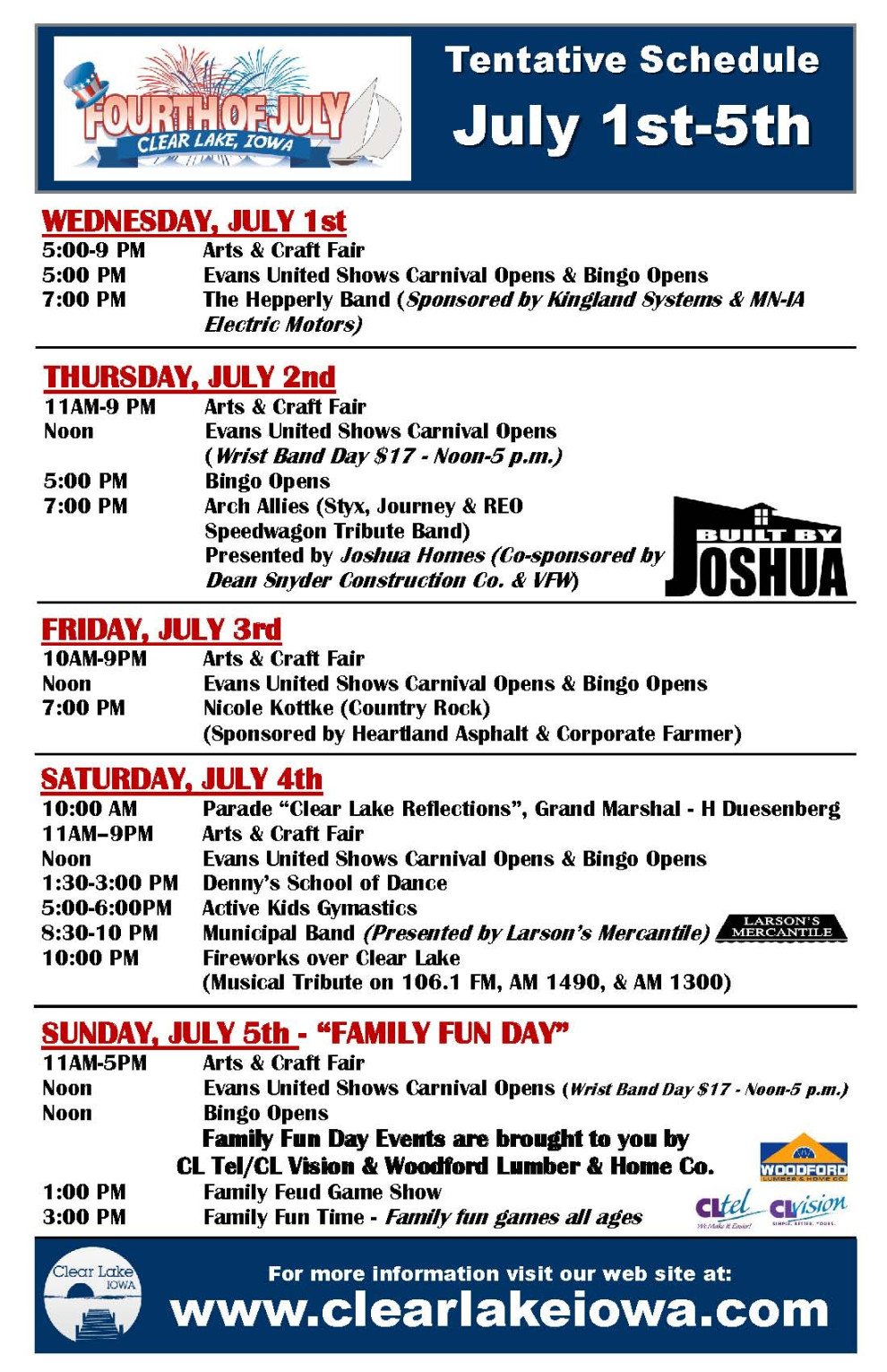 July th Celebration  Clear Lake Iowa