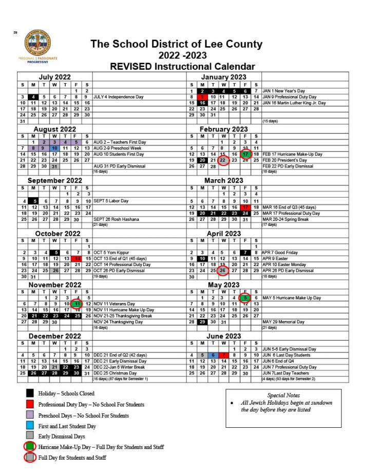 Lee County Calendar