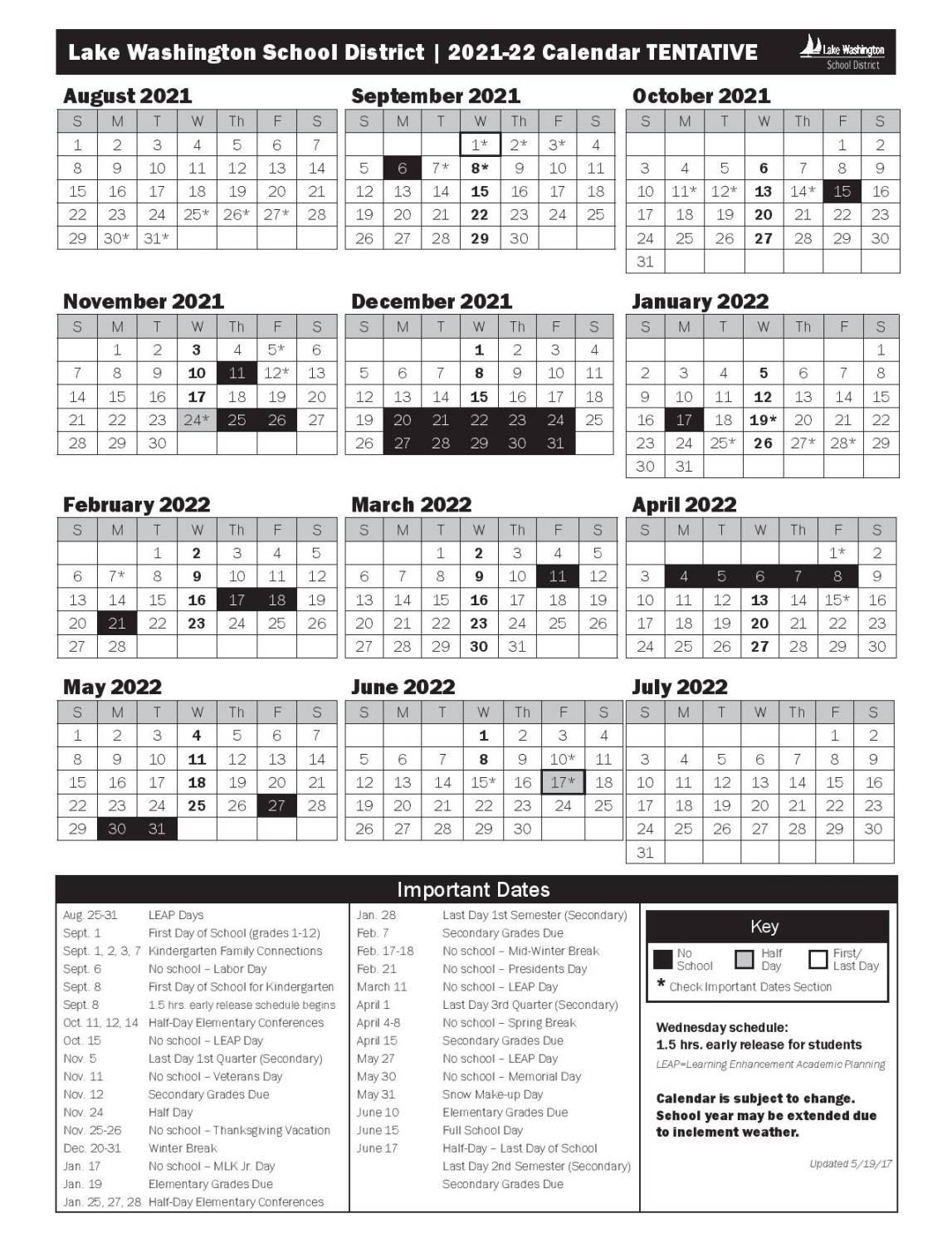 Lwsd Calendar -