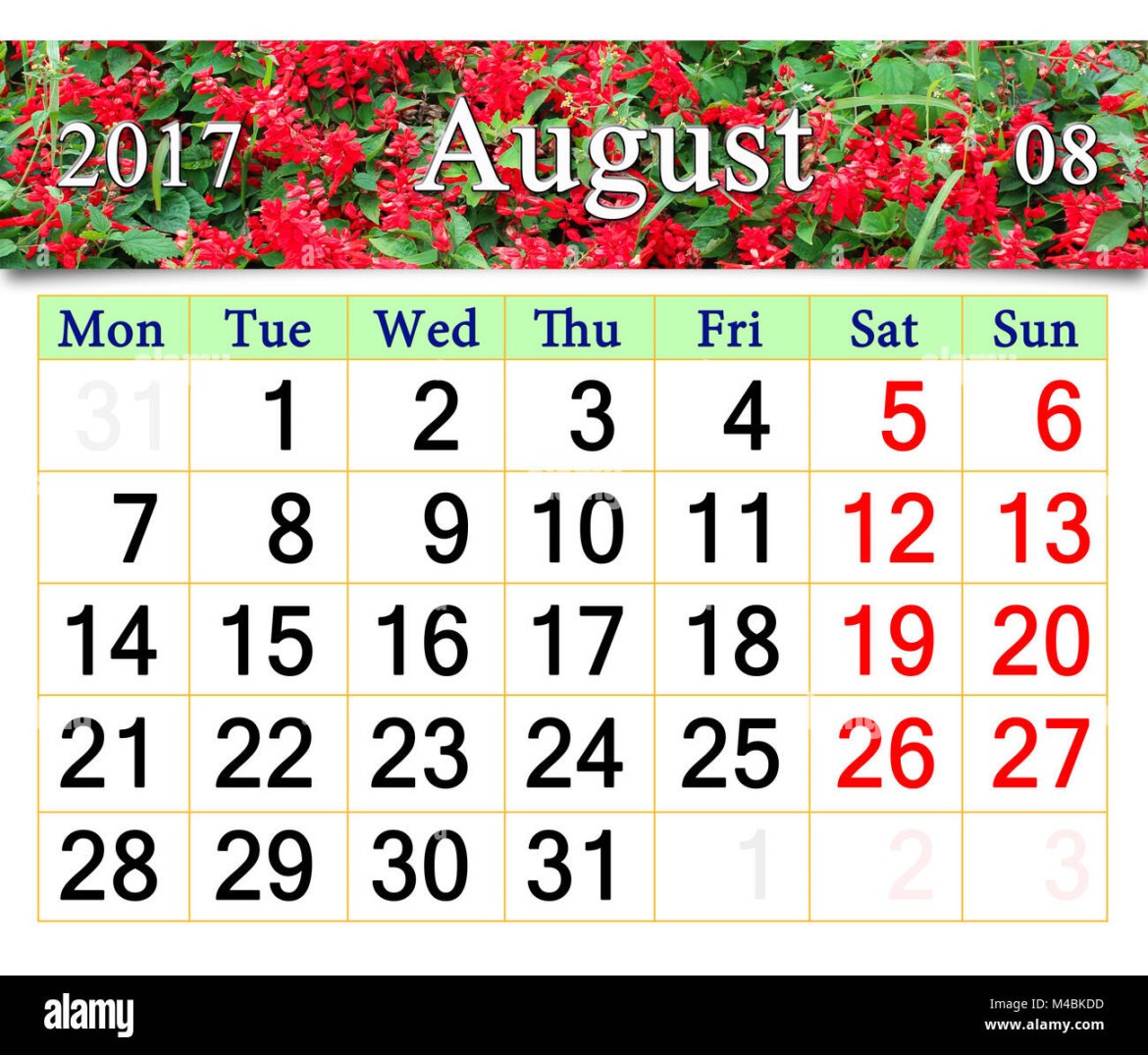 calendar august hi-res stock photography and images - Alamy