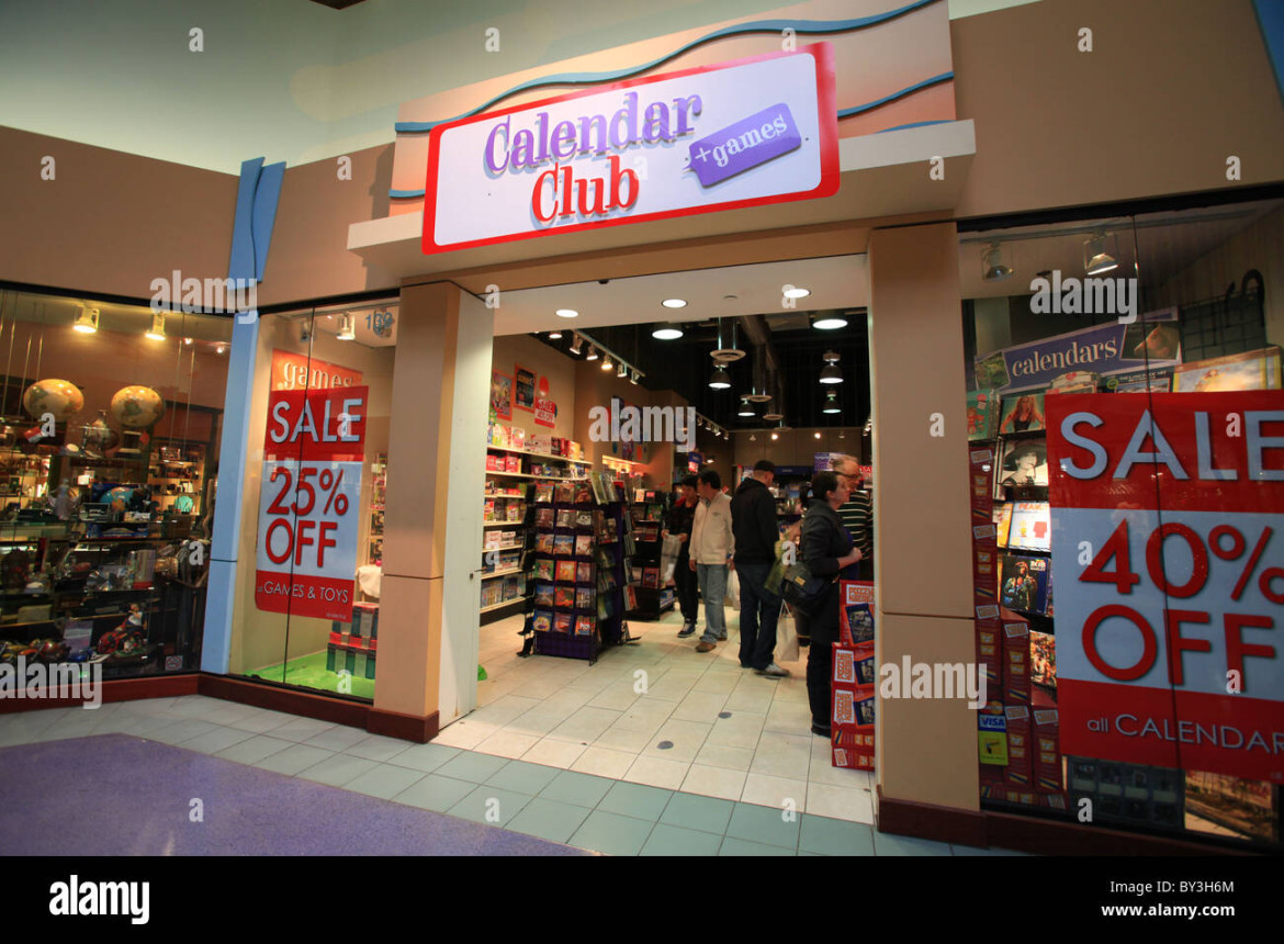 Calendar club outlet store in Vaughan Mills Mall in Toronto,