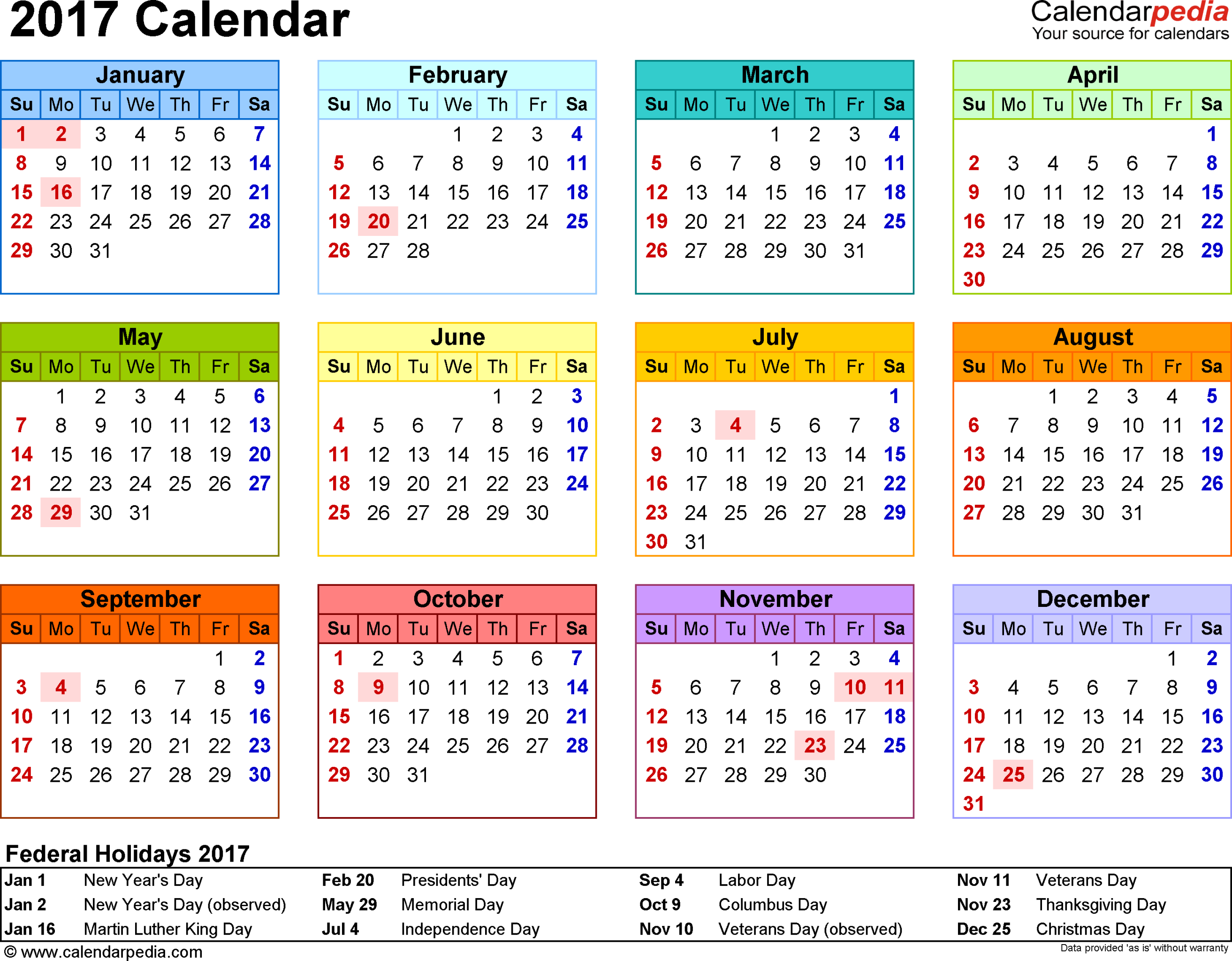 Calendar -  Free Printable Word Calendar Templates
