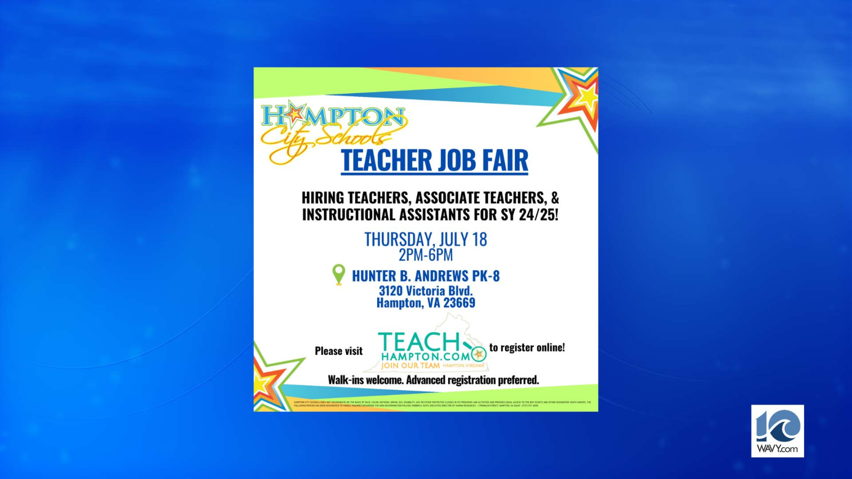 Hampton City Schools to host job fair July