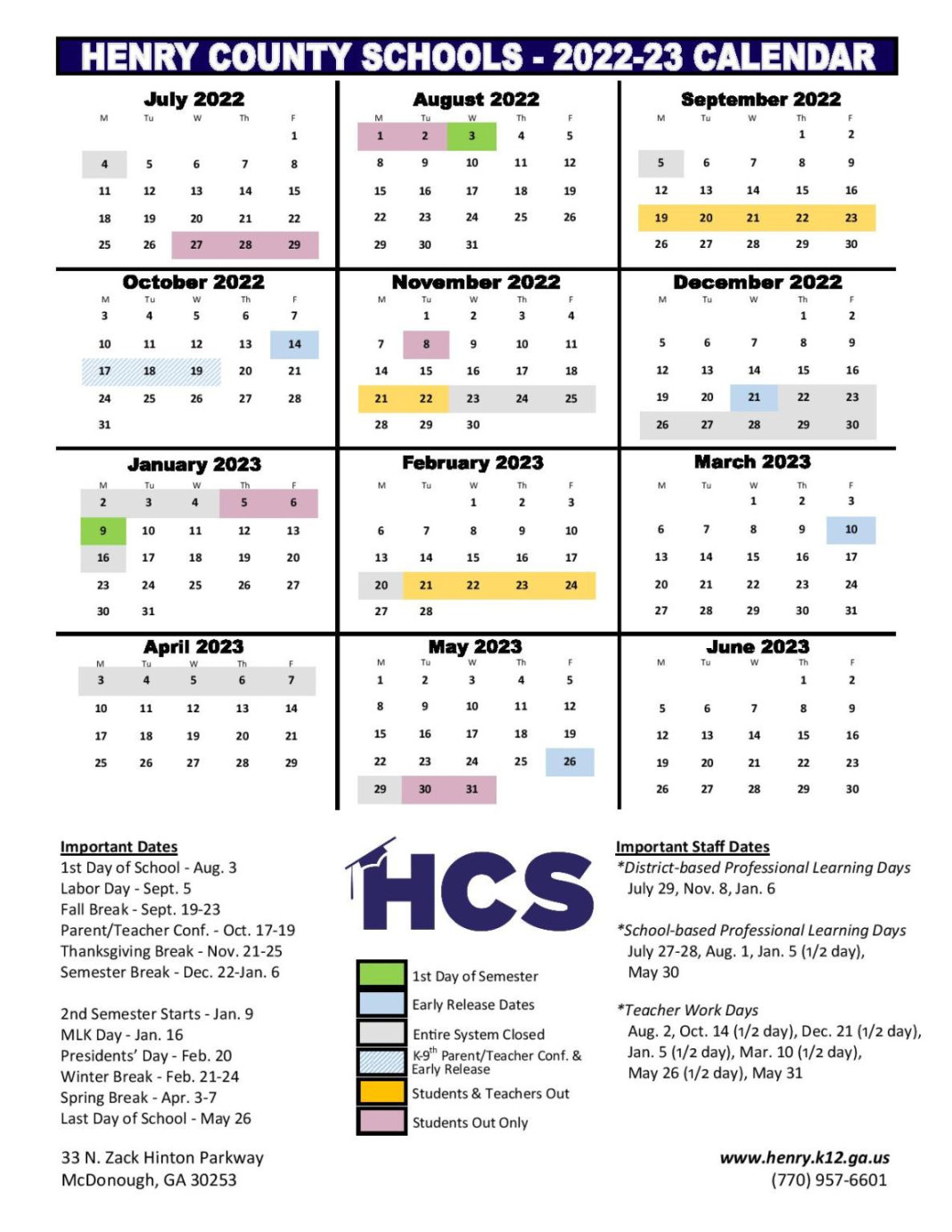 Hcs Calendar -